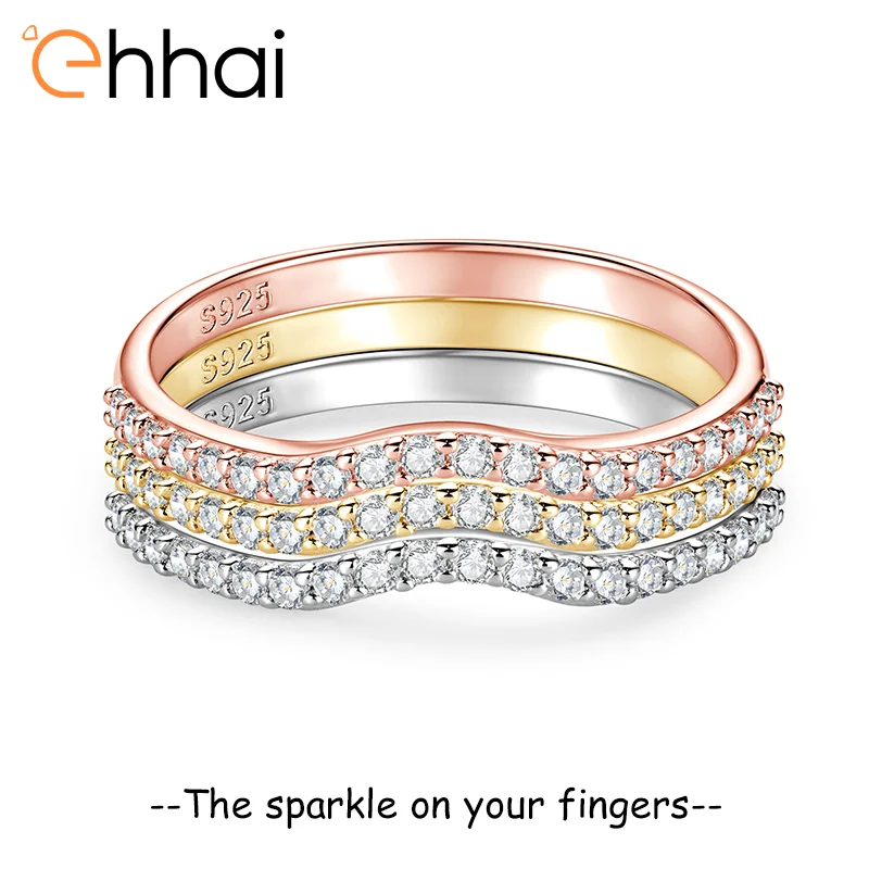 

Ehhai All Moissanite Thin Dainty Stackable Ring Minimalist Half Eternity Band for Women 925 Sterling Silver Wedding Jewelry Gift