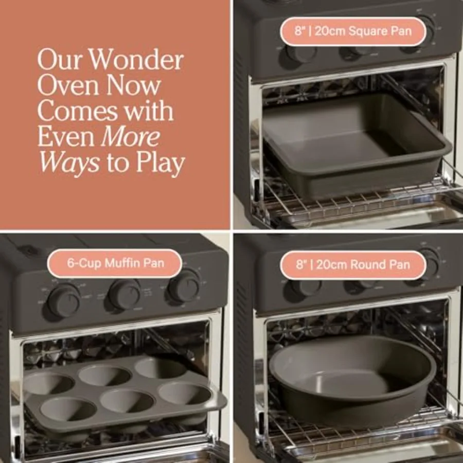 Baking kit for home use: aluminum non-stick round, square and muffin pans in silver with even heat distribution and easy releas