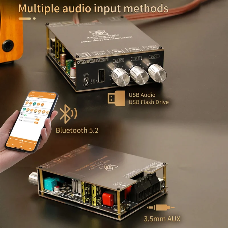 AS95-Upgraded Bluetootooth Audio Amplifier Board 200Wx2 High Power TPA3223 Sound Power Amplifier Module