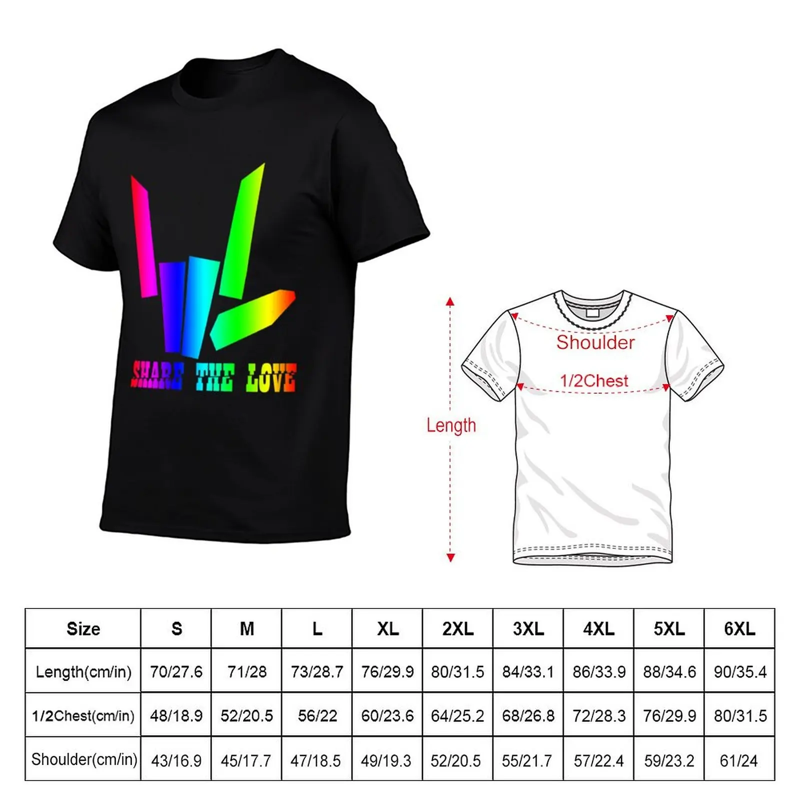 Share The Love T-Shirt Plus Size Solid Color T-Shirt