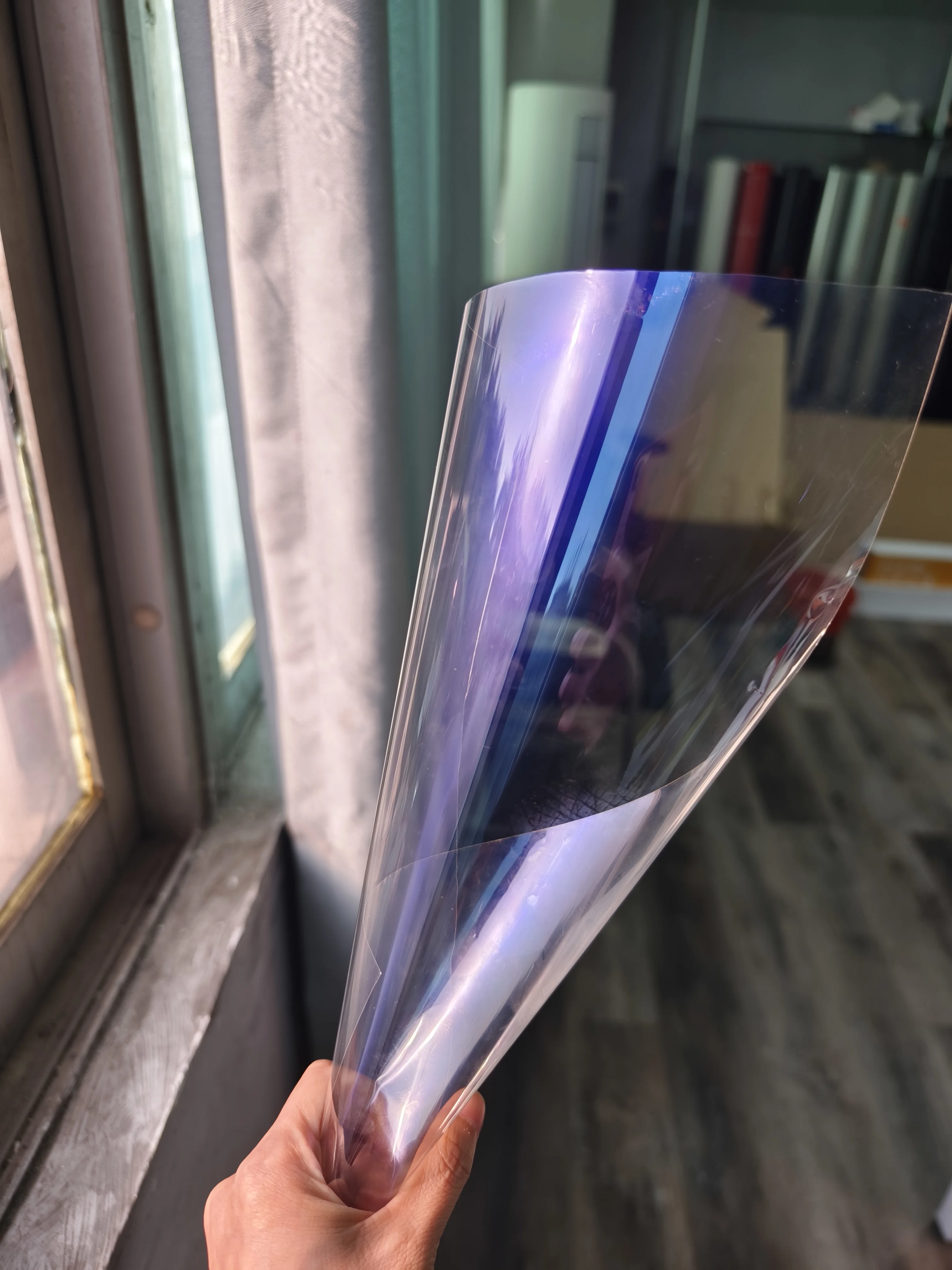 고품질 CR90 Vlt 85% 블루 컬러 자동차 창문 필름 롤 1.52*30m 카멜레온 윈도우 틴트 필름