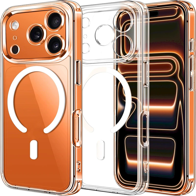 Clear Magnetic Case For iPhone 17 Pro Max Air 16 15 14 Plus 
