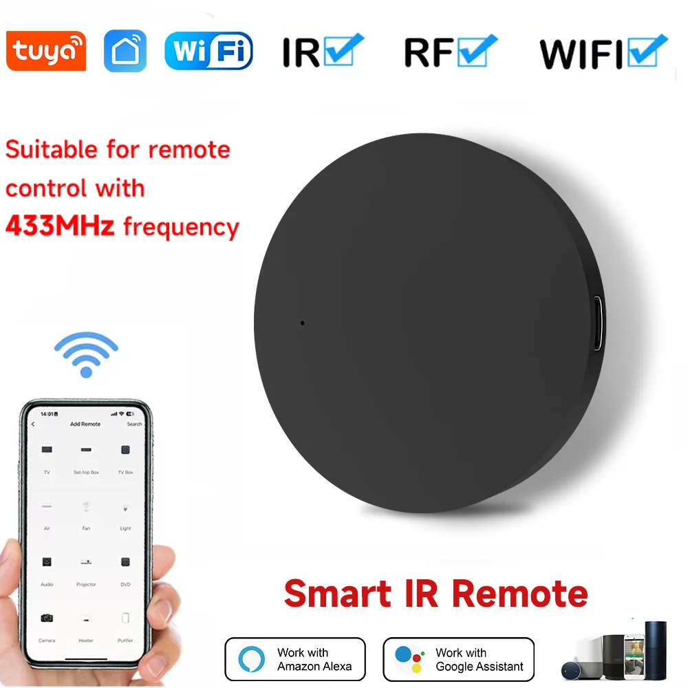 

SIXWGH Universal Smart WiFi Remote Control Works with Alexa Google Assistant Timing Voice Control for TV AC STB Home Appliances