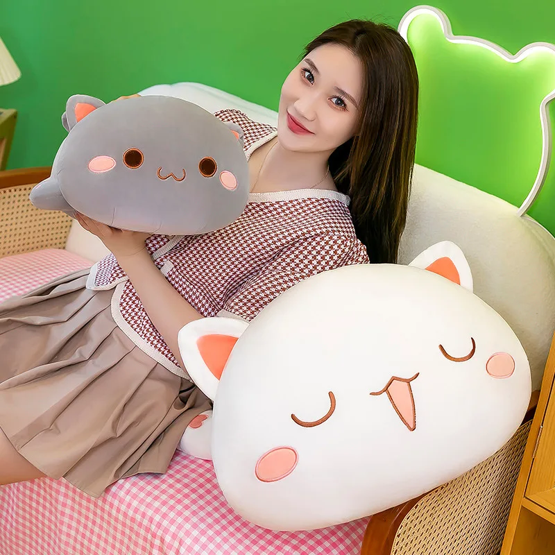 Kawaii Mitao Cat Plush Doll Lying Cats Cartoon Stuffed Cushion Toys Cute Animal Dolls Pillow Couple Gifts Kid Birthday Xmas Gift