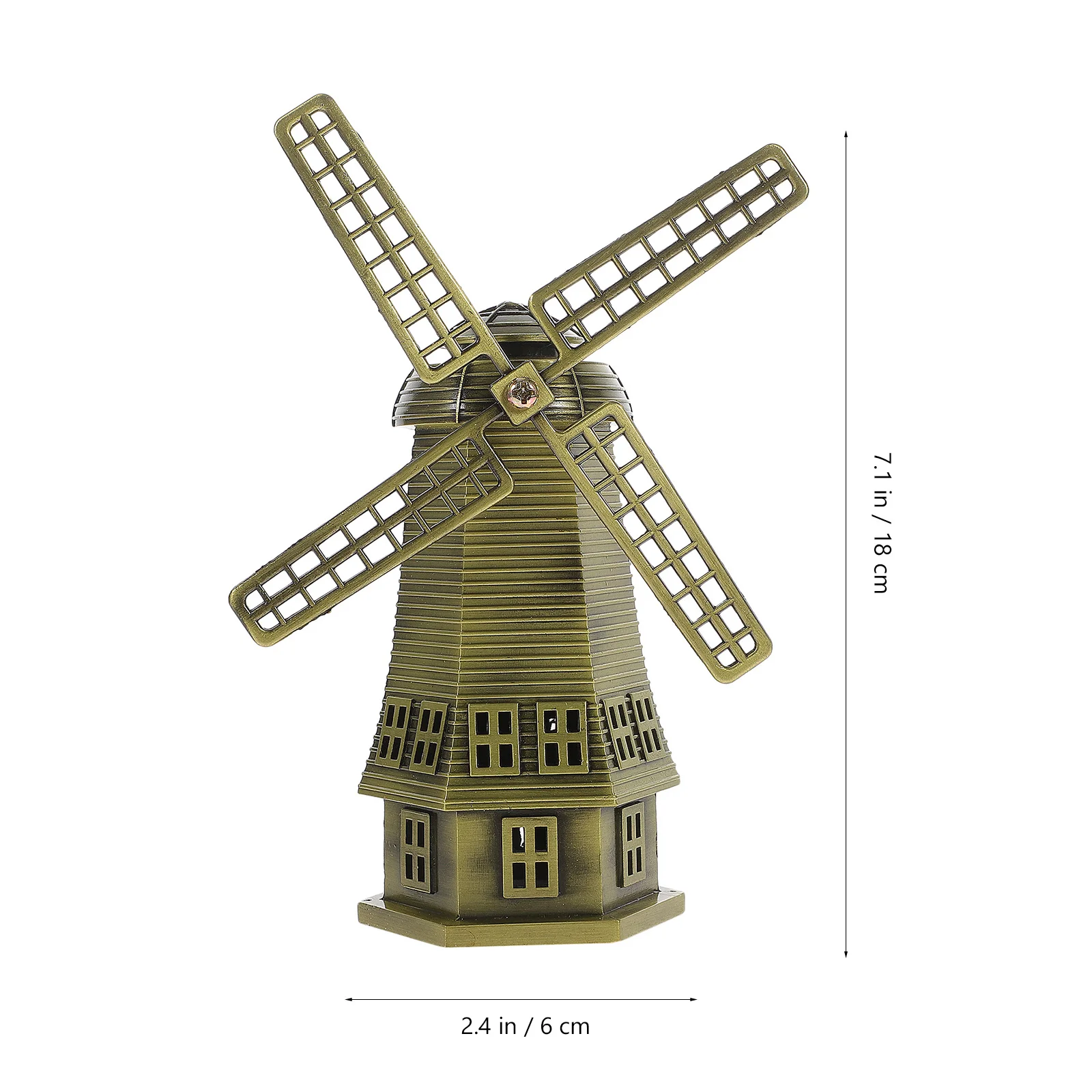 

Windmill Decor Metal Ornament Alloy Sturdy Unique Design Party Event Decoration Gift Bronze Miniature Souvenir