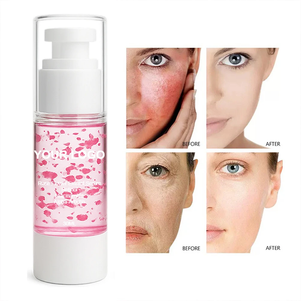 شعار مخصص الوجه جوهر العلامة الخاصة السائبة زهرة الورد النفط عالية النقاء ترطيب ترطيب إصلاح ماكياج القسوة الحرة