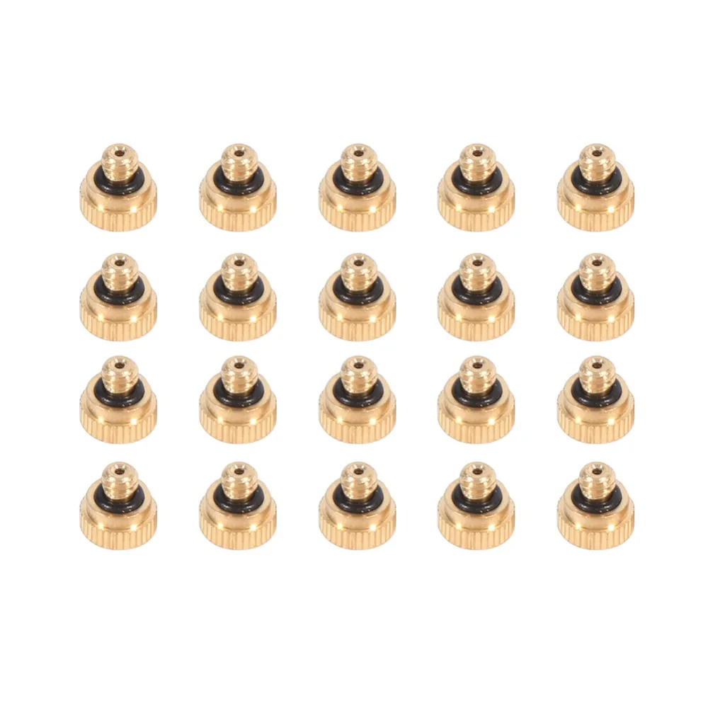 20 Pack 0.4mm Orifice Misting Nozzles 10/24 UNC Thread Brass Material Nozzle Low Pressure Adjustable Spray Nozzle