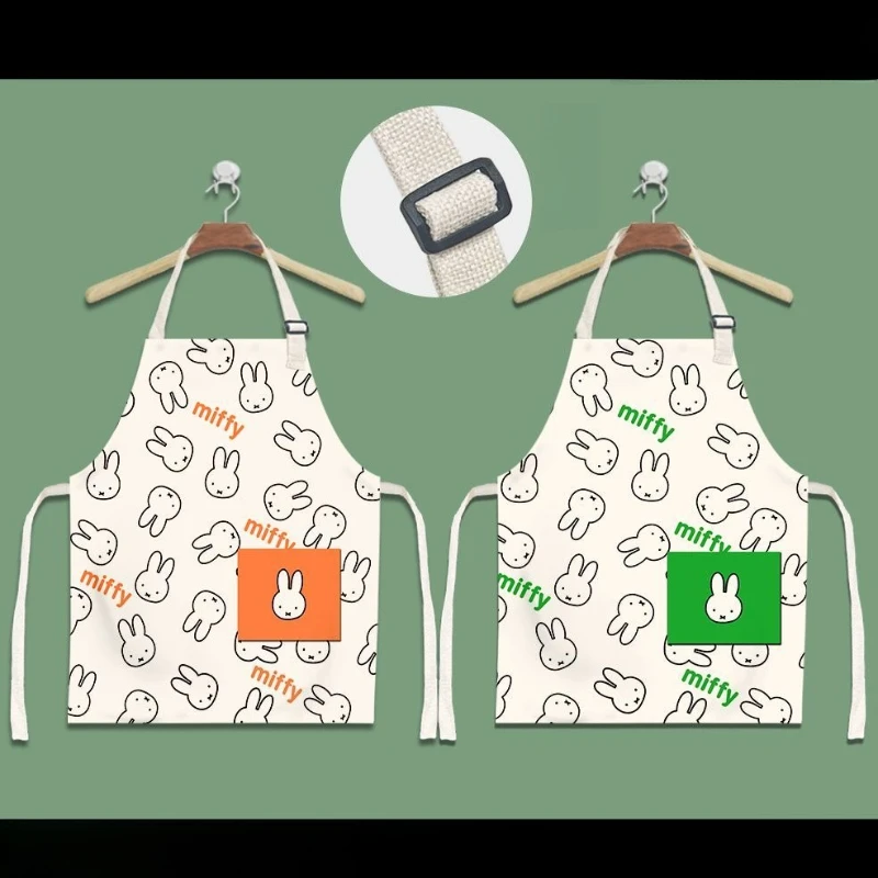 

Kwaii Miffy Cute Cartoon Printing Adult Apron Suitable for Kitchen Work Drawing Adjustable Neck Size Waterproof and Oil Proof