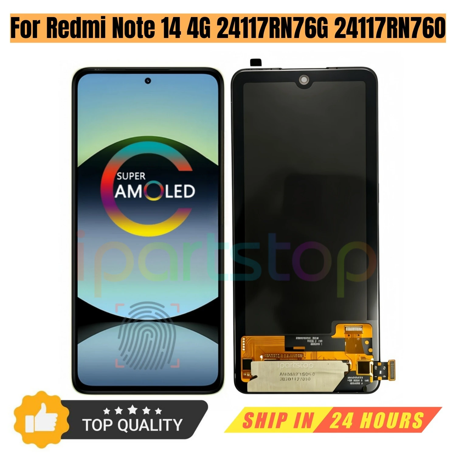 Écran de remplacement iParts neuf pour Xiaomi Redmi Note 14 4G 24117RN76G 24117RN76O AMOLED avec écran tactile et châssis OEM