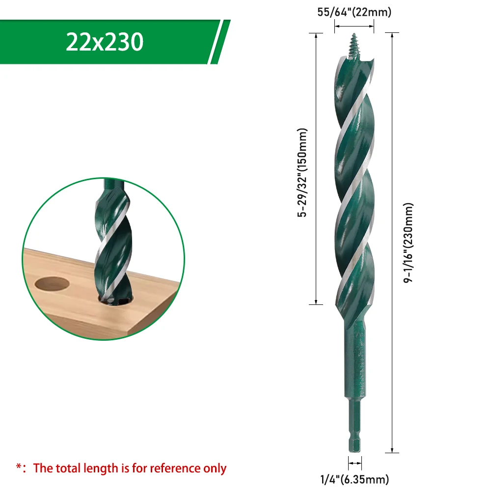 LAVIE 3-Schneiden-Senkbohrer 6-35mm, 155/230mm Länge, Elektrowerkzeug-Zubehör für Holzbearbeitung & Lochvergrößerung – Detail 33