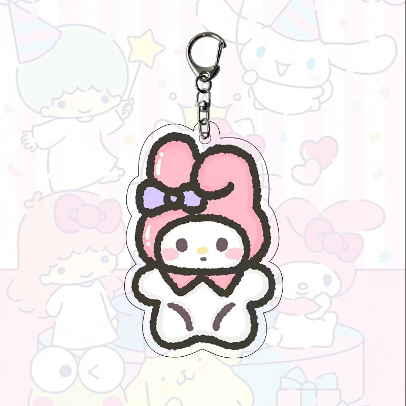 미니소 만화 산리오 앉은 자세 주변 아크릴 키체인 커플 가방 펜던트 인터넷 연예인 키체인