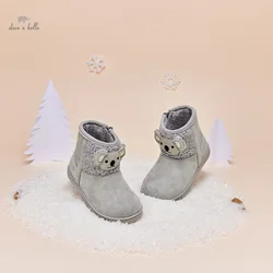 Stivali moda bambino Dave Bella stivaletti invernali caldi neonate stivali da neve orso grigio scarpe morbide DB4238099