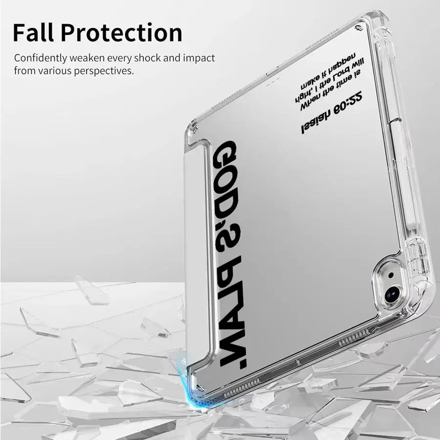 Holder Cover Tablet Case For iPad Pro 2025 Pro 11th 10th 9th 8th 7th 12.9inch Air 4 5 M3 M2 M4 11inch Mini 6 7 Y-Fold God's Plan