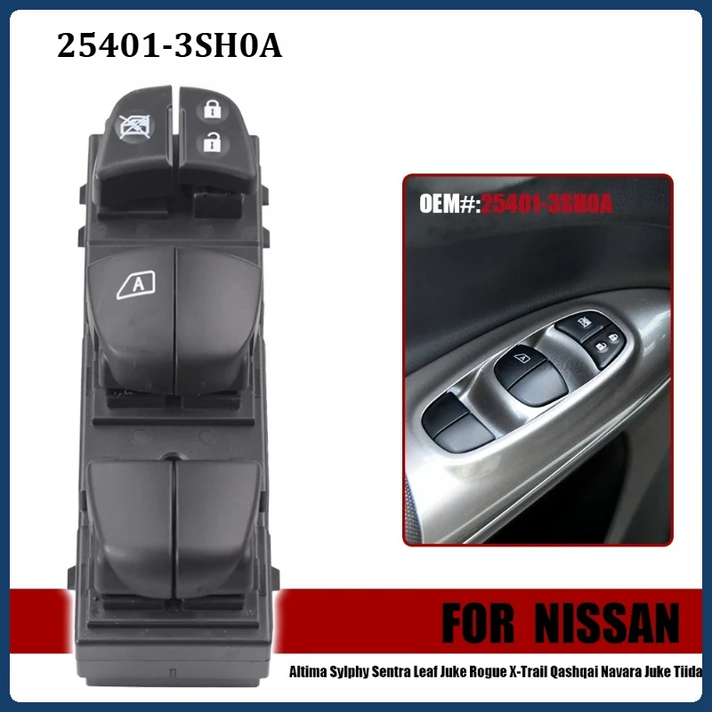 

25401-3SH0A Высокое качество электрический переключатель стеклоподъемника для Nissan Sentra 25401-3SH0A 254013SH0A 25401-3TA5A автозапчасти