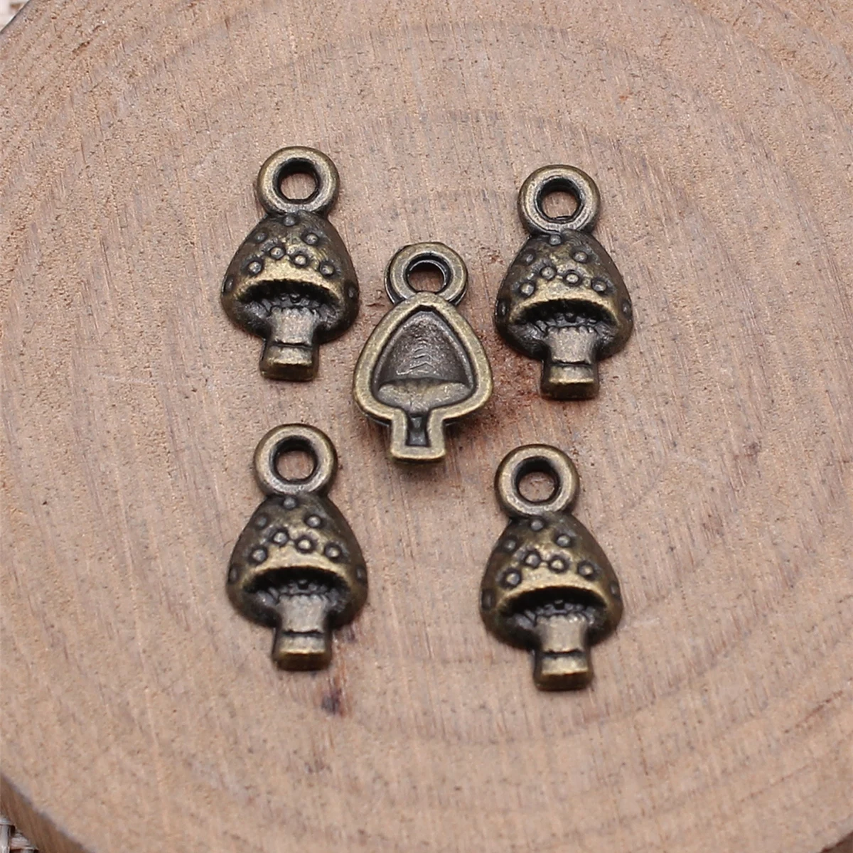 40pcs Mushroom Charms 13x7mm Antique Bronze Color Accessories For Jewelry Keychain Supplies