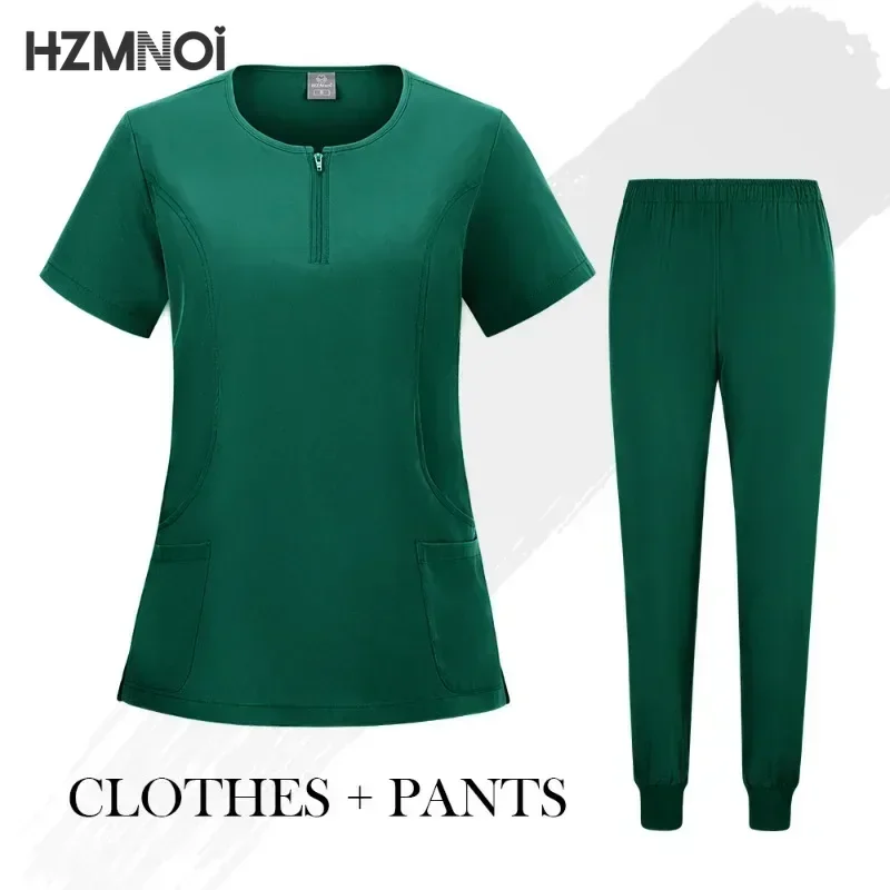 Nuove uniformi mediche Uomo Donna Abbigliamento infermieristico Costume di bellezza Infermiera Scrub Set Dottore Dentista Abbigliamento da lavoro Clinico Top Pantaloni