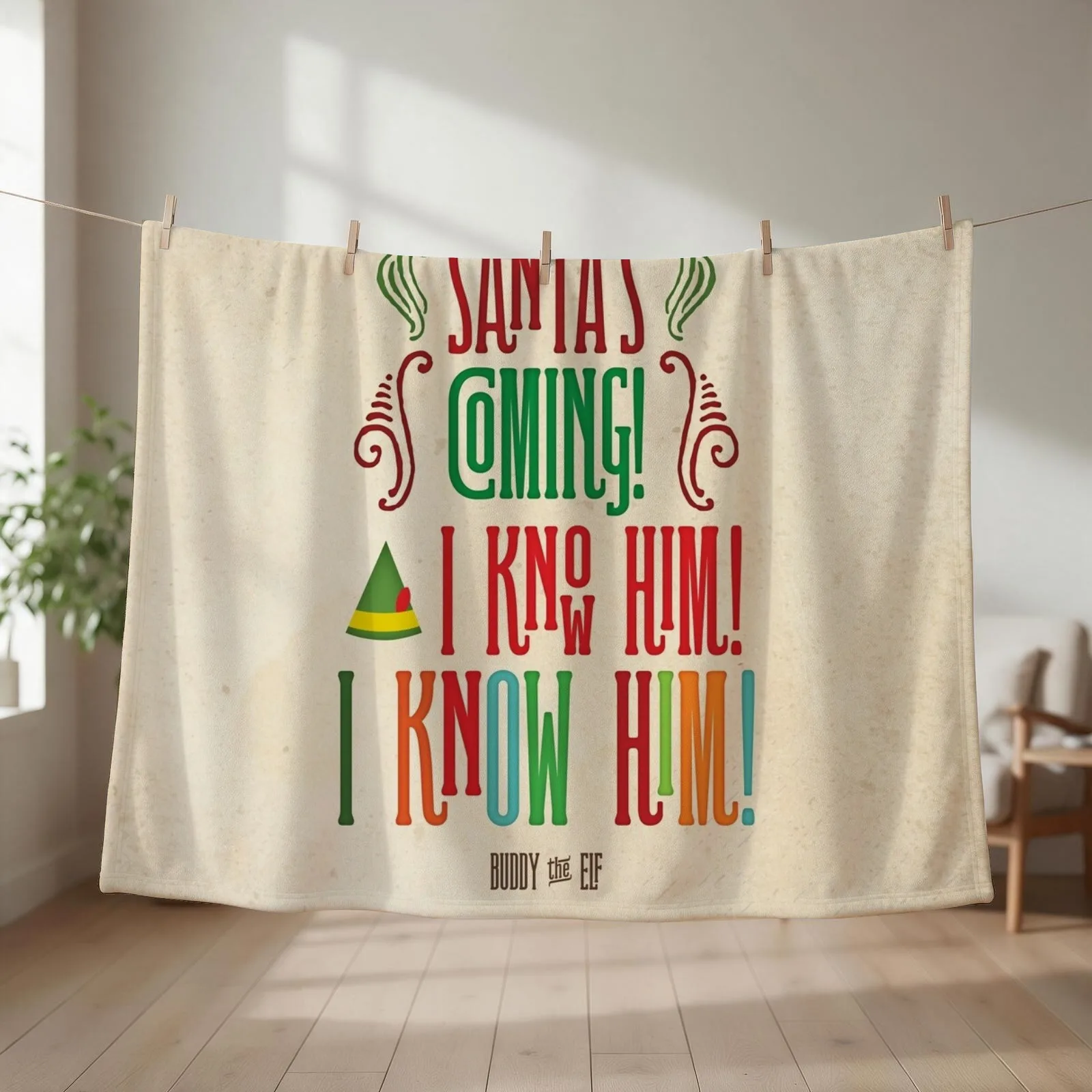 New Buddy the Elf! Santa's Coming! I know him! Throw Blanket Luxury decorative Luxury Throw Nap Blankets