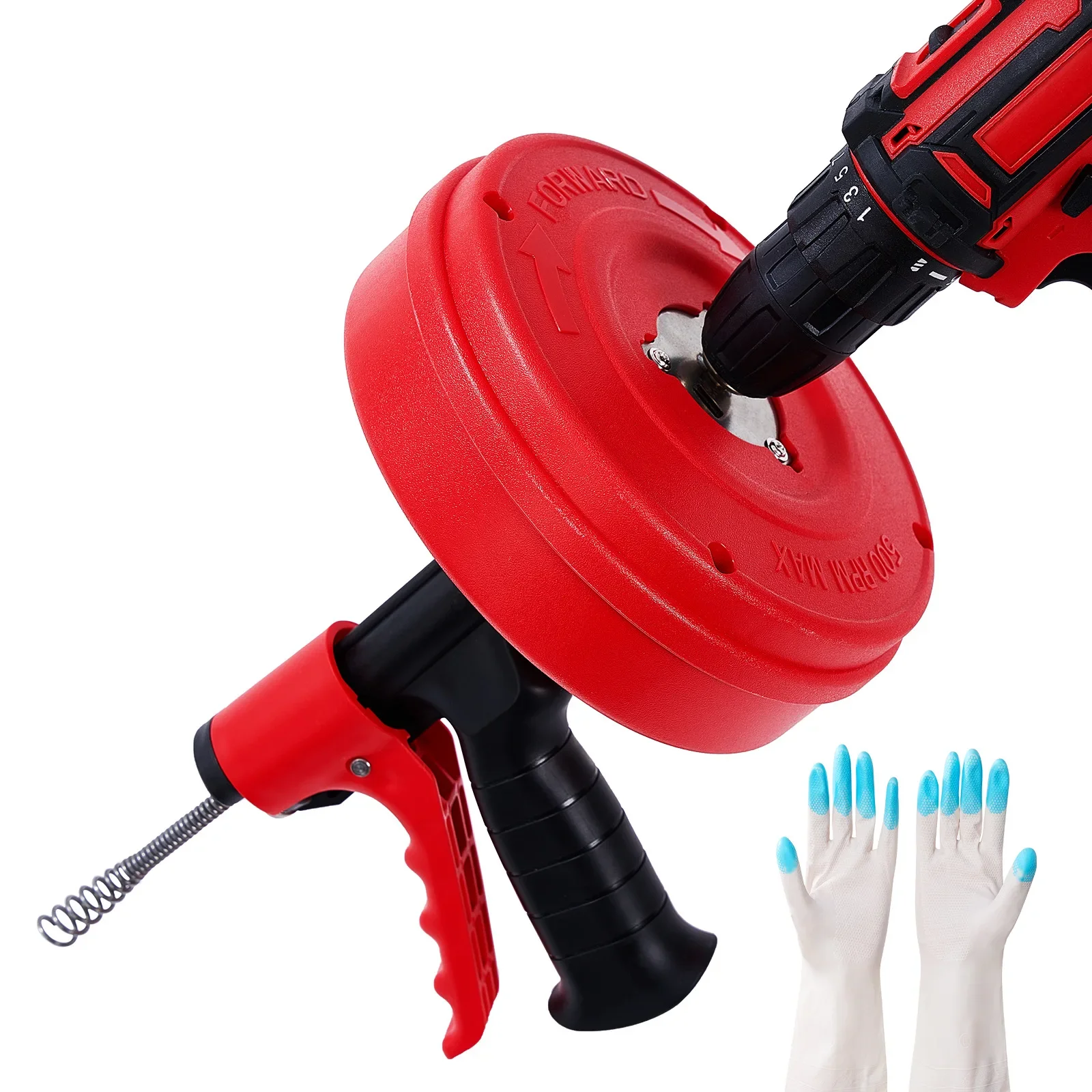 Professional Drain Snake Auger Flexible Plumbing Manual/Electric Drain Clog Remover Quickly 5-10m Length Pipe Dredging Machine