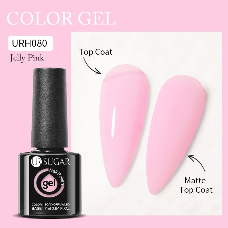 UR SUGAR 7ml Gel Polish Jelly Pink Color Milky White Semi Transparent Manicure Soak Off UV LED Colorful Nail Gel Varnishes