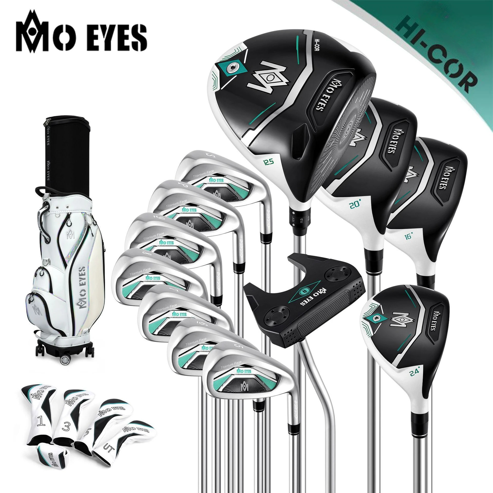 PGM MO EYES Lady Golf Clubs Set Titanium Alloy High Rebound Lightweight Right Hand Women Professional 12pcs with Bag LTG058