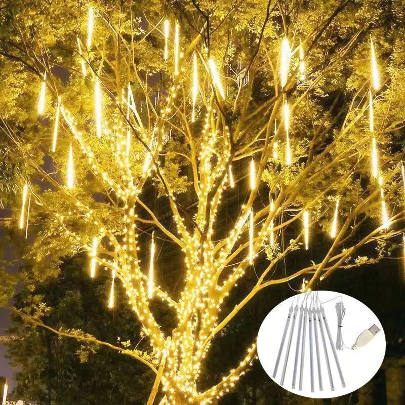 

LED Meteor Shower Lights 30/50CM USB 8-Tube for Garden, Yard, Trees, Christmas, Wedding, Holiday, Parties, Ramadan Decorations