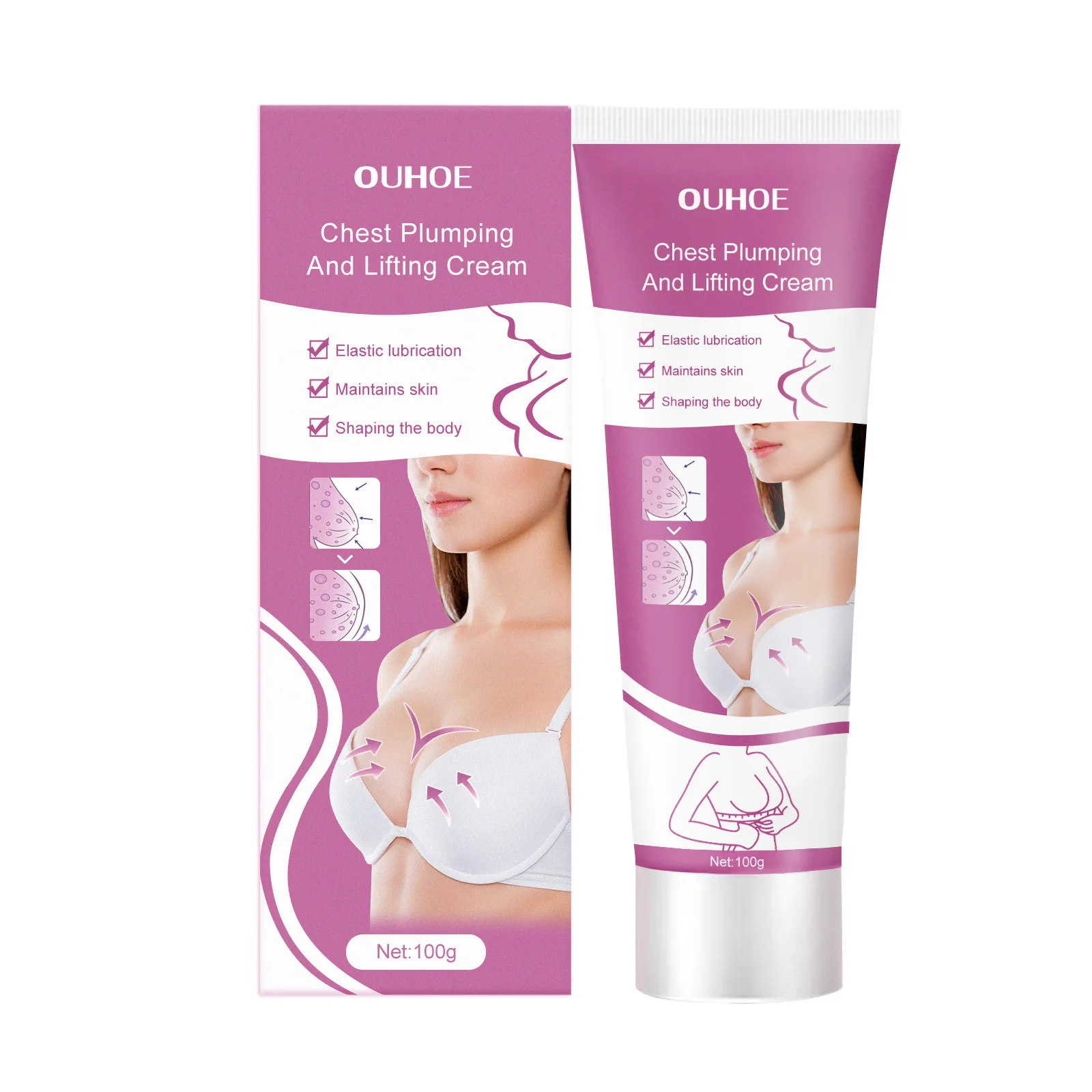 Ouhoe peito elevador creme, apertado, firme massagem Care, creme de beleza, seios gordos