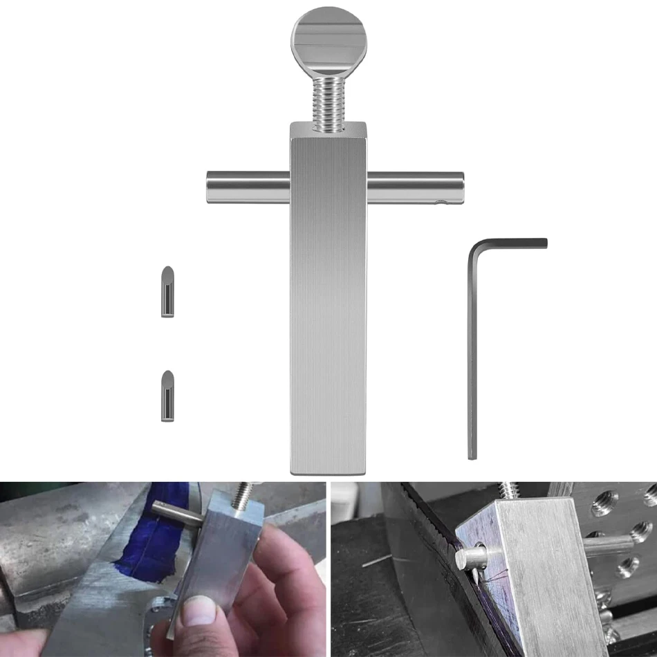 TML Stainless Steel Knife Maker's Center Scribe with Adjustable Carbide Tip Perfect for Marking Center Lines on Belt Grinder