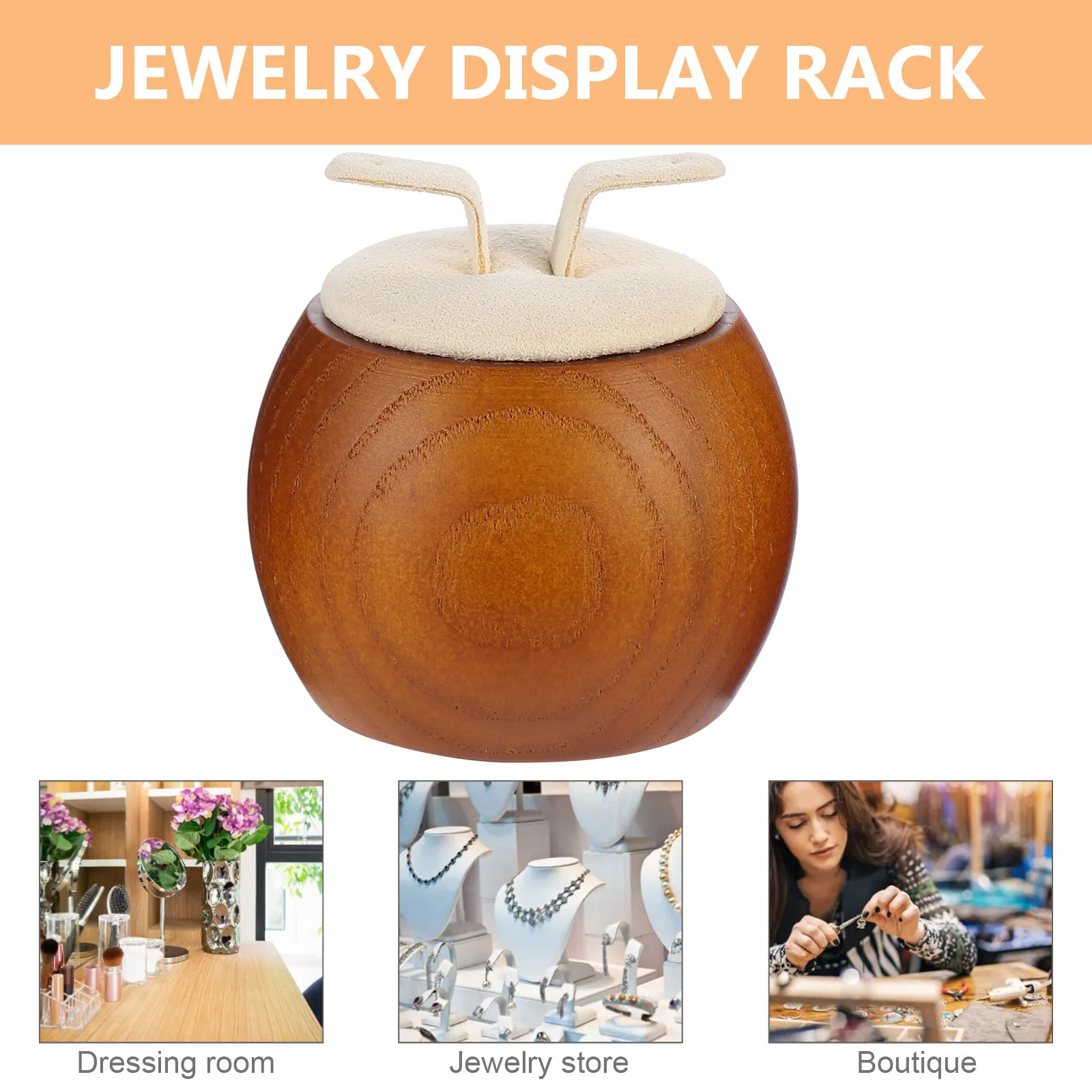 

Creative Wood Jewelry Display Stand Unique Wooden Earrings Organizer Elegant Ear Stud Holder Lightweight Earrings Display Rack