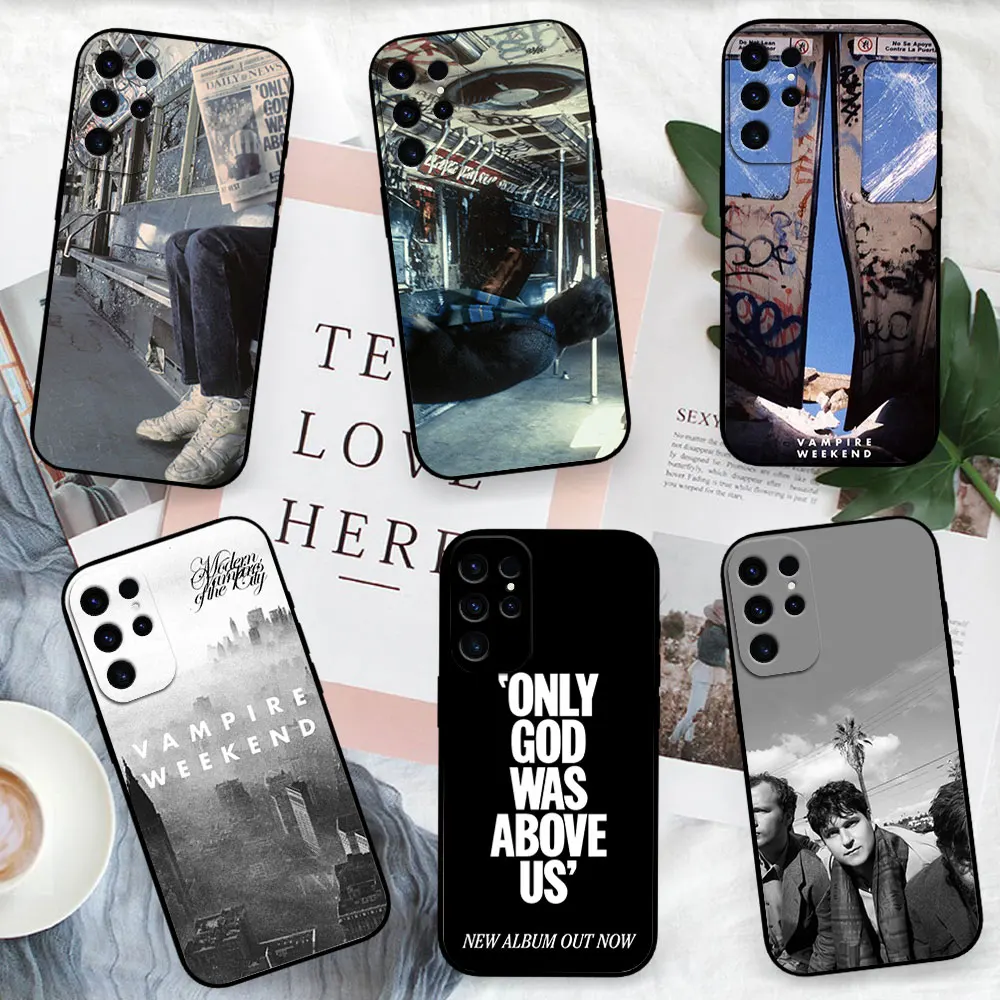 Rock Band V-Vampire weekend only god was above us For Samsung Galaxy A54 A71 A72 A73 S22 S23 Ultra Black Soft Cover Shell