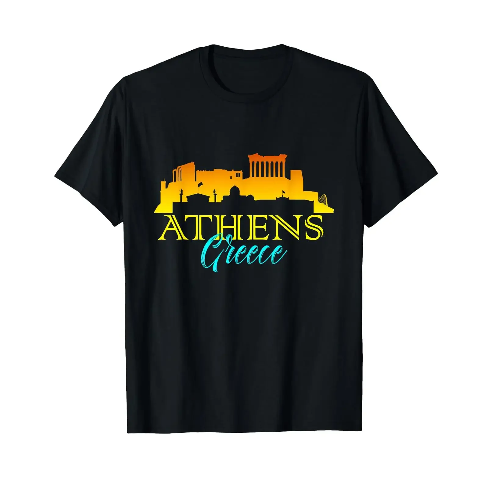 Style Athens Greece T Shirt vintage Washed Slightly Top For Everyday Wear Casual fashion streetwear homme Versatile Stylish