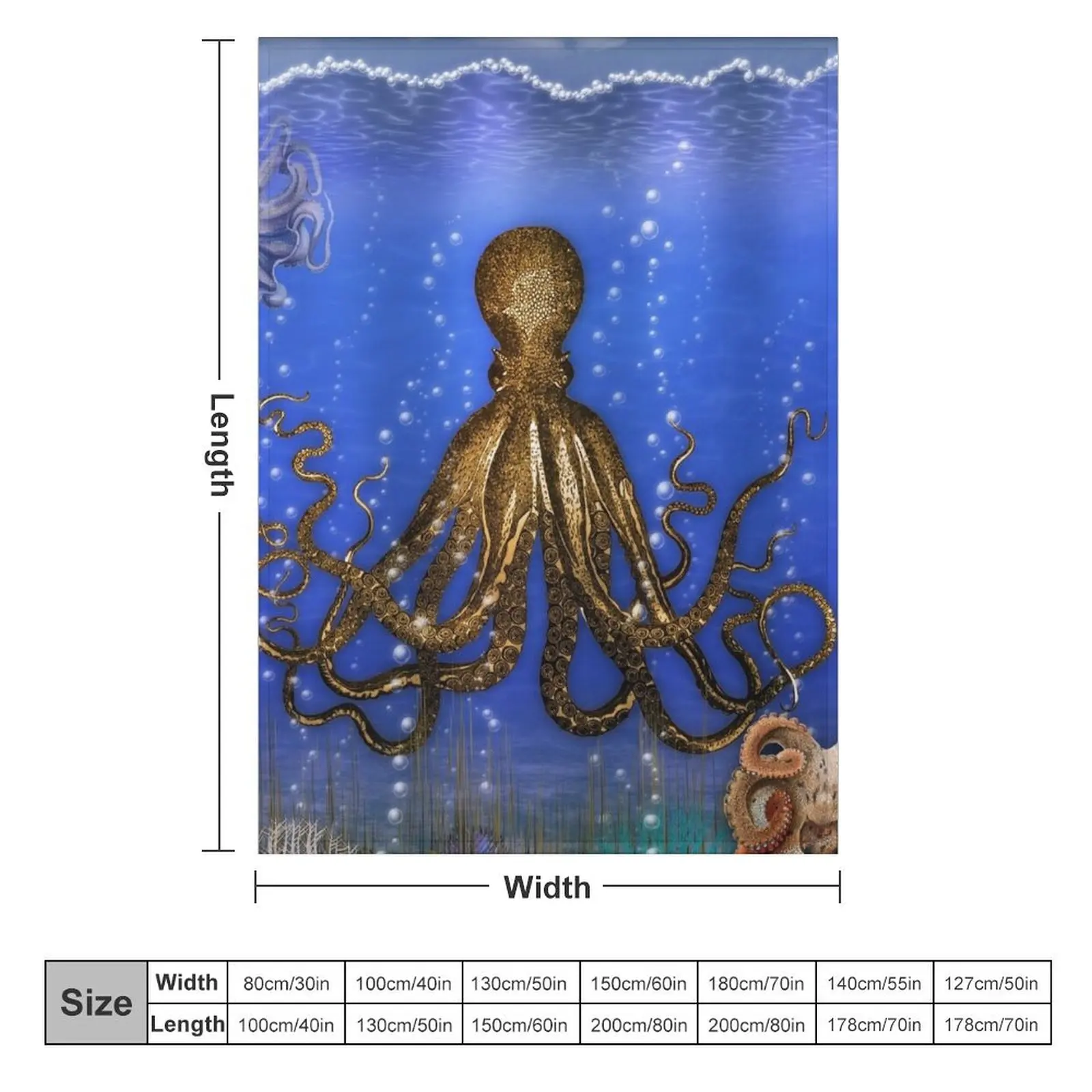 Octopus' Lair - colorful Throw Blanket valentine gift ideas Bed covers Blankets