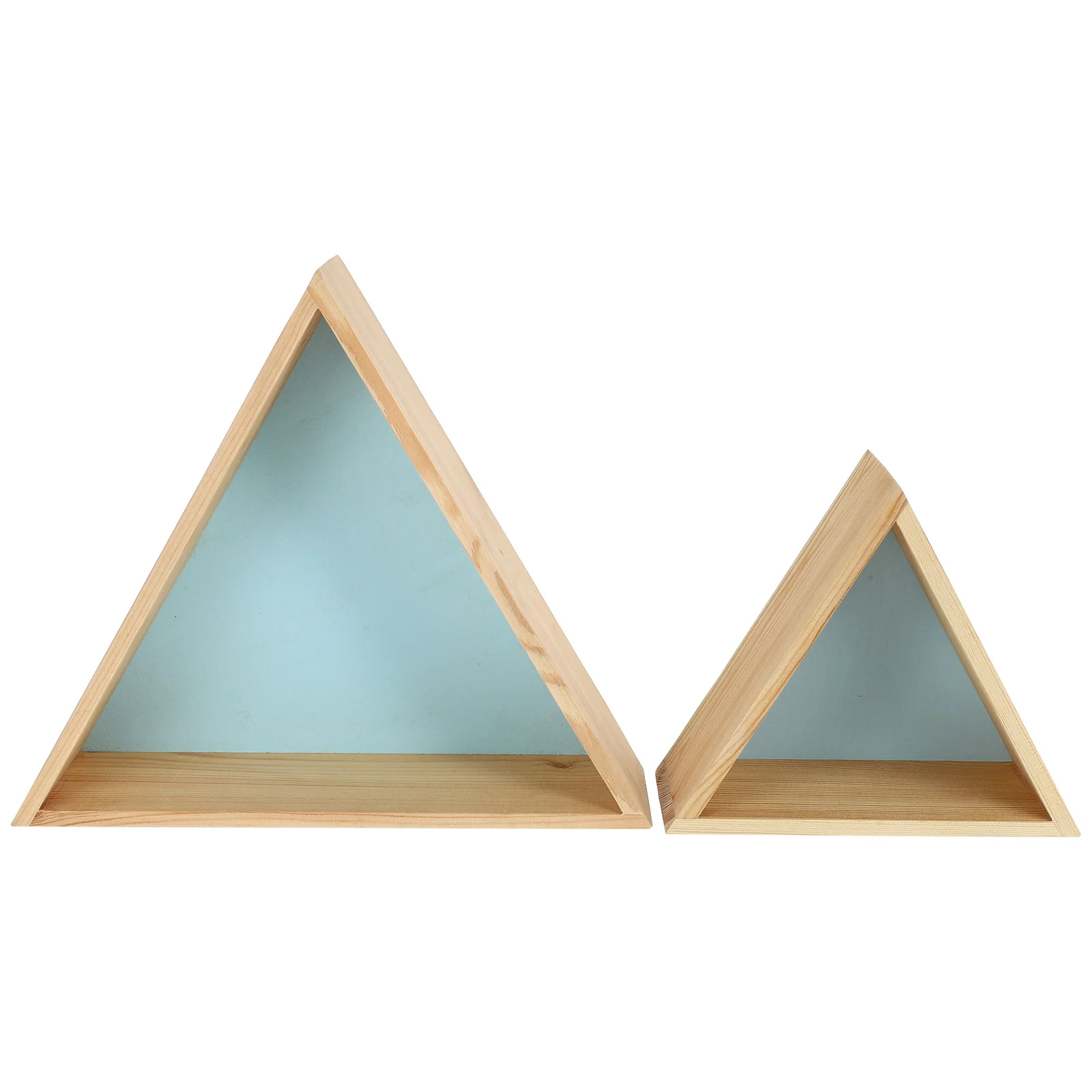 2 Pcs Decorate Triangle Children's Room Shelf Storage Kids Shelves Wall Hanging Pine Wood Rack