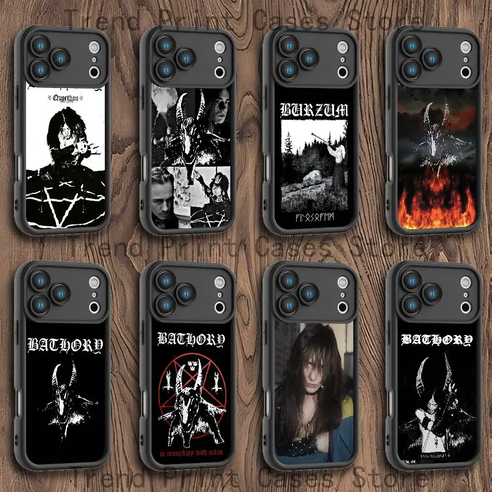 

B-BathoryS Band Quorthon Phone Case For iPhone 17,16,15,14,13,12,11,Pro,Max,Plus,X,XS,SE4,E,Mini Black Thickened border Case