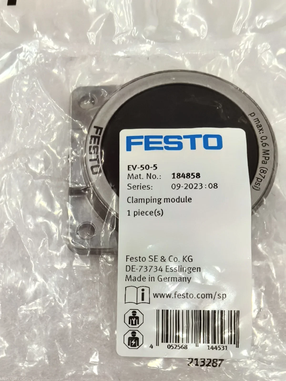 Festo diaphragm clamping cylinder EV-12/16/20/25/32/40/50/63-4/5 150685