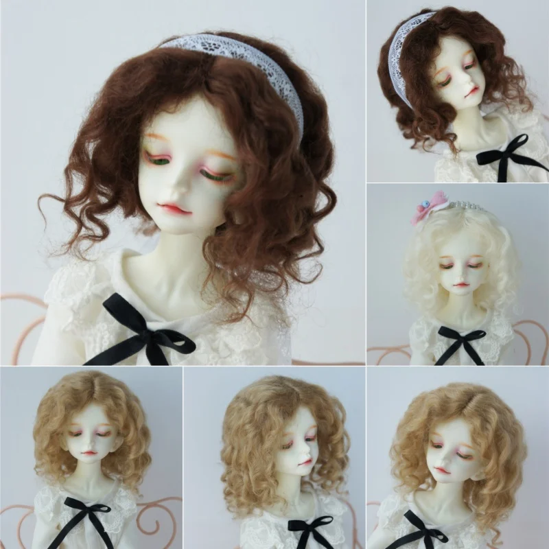 

Парики для кукол Fjusuns JD207 7-8 дюймов 18-20 см 1/4 MSD французские вьющиеся мохеровые волосы BJD Minifee крошечные аксессуары для кукол Fairy KID DELF