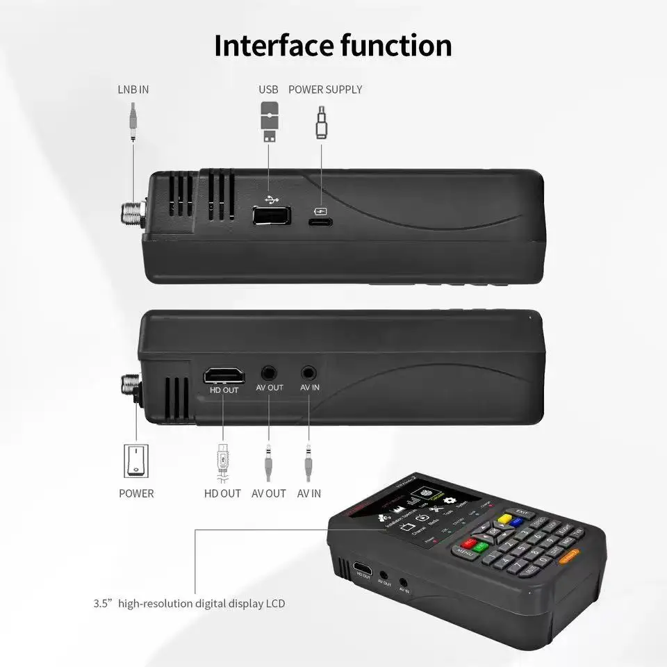 GTMEDIA V8 Finder2 + حقيبة مكتشف الأقمار الصناعية متر DVB-S/S2/S2X 1080P 3.5 بوصة عالية الوضوح TFT LCD شاشة H.264 4000mAh ليثيوم أيون #6