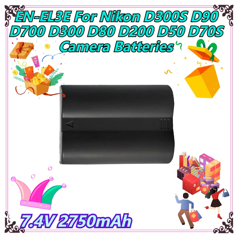

EN-EL3E For Nikon D300S D90 D700 D300 D80 D200 D50 D70S Camera Batteries 7.4V 2750mAh
