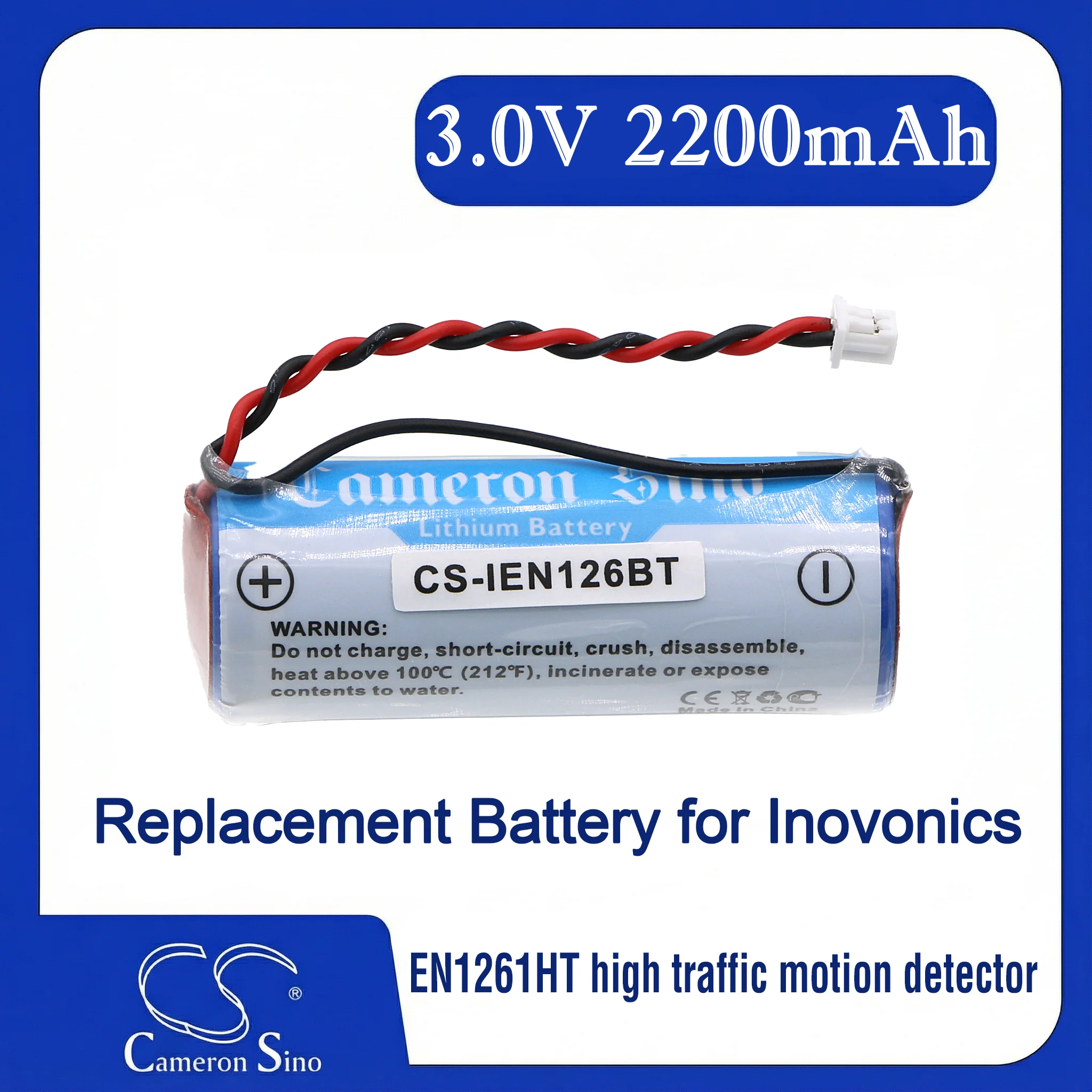 

Cameron Sino Replacement Battery for Inovonics EN1261HT high traffic motion d, Fits P/N BAT610,IV-BAT610