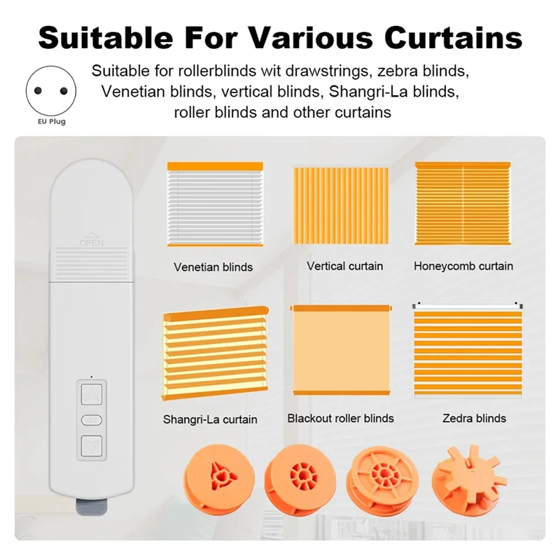 

B34B-Tuya Zigbee Smart Electric Curtain Motor Chain Roller Blinds Pull Bead Curtain Control System For Alexa Yandex EU Plug