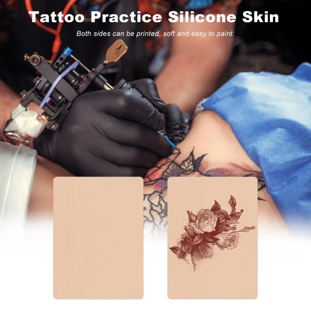 Silicone tatuagem prática pele, dupla face, bordas puro, grosso, macio para sombreamento, Freestyle