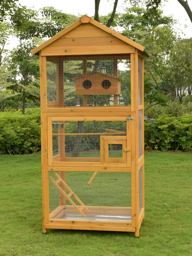 The product can be customized. Budgerigar bird cage large starling bird house bird nest wood outdoor villa luxury large