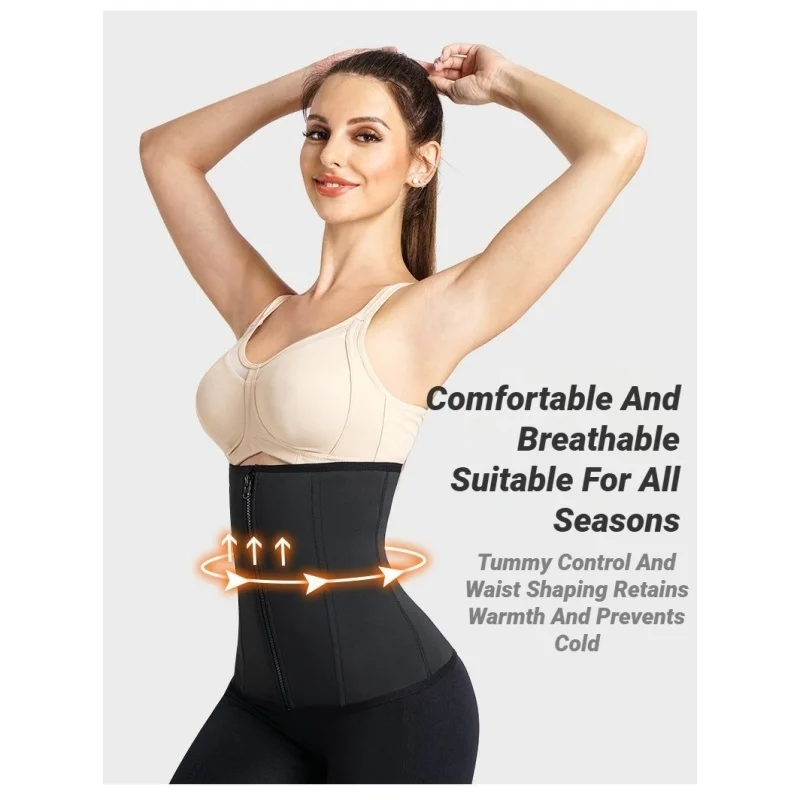 CHUANGERM Women's Underbust Corset Waist Trainer Double Pressing Compression Slimming Tummy Control Cincher Belt Body Shaper