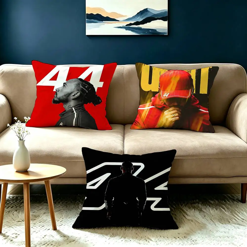 Racer L-Lewis Hamilton 44 Square Double-Sided printed Pillow Case Bedroom Bedside Pillow Sofa Cushion Cover