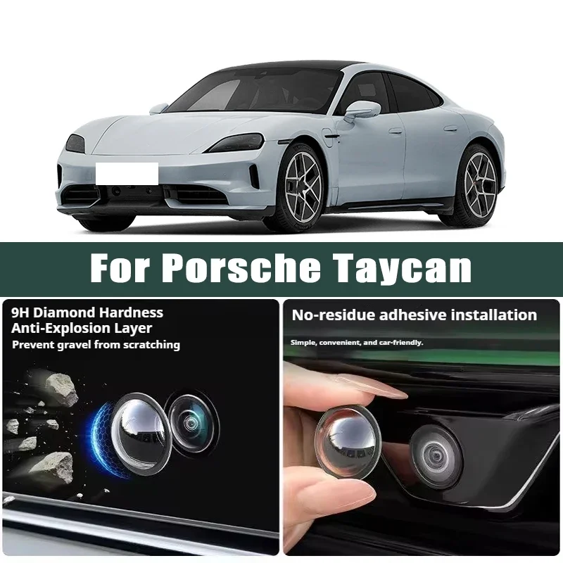 

Car Camera Lens Protector 2PCS Rear View Backup Camera Cover Camera Protection Anti Scratch Waterproof For Porsche Taycan