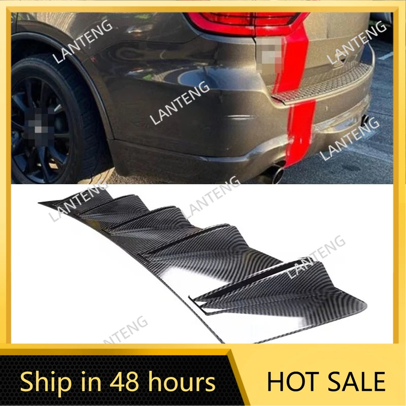 

Car Rear Diffuser Shark 10 Fins Bumper Wing Splitter Chin Spoiler Lip For D0DGE DURANGO R/T SRT 2011-2024 Body Protector Black