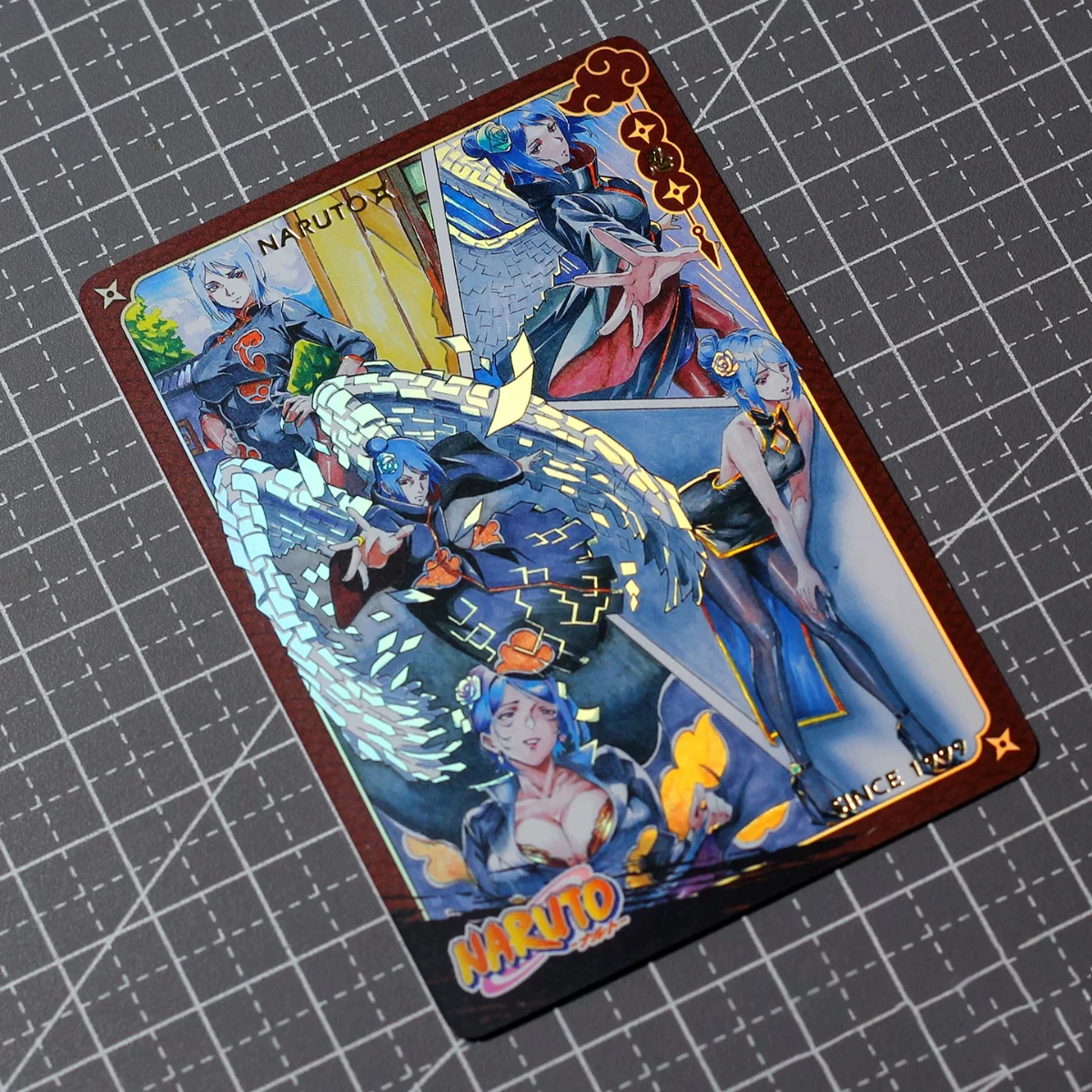 10Pcs/set 63X88Mm Diy Self Made Narutos Konan Kakashi Collection Card Color Flash Gold Stamping Orochimaru Anime Card Gift Toy