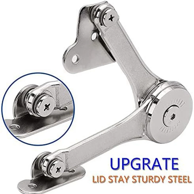 Heavy Duty Hinge Lid Support Hinge Hinge Soft Close Chest Hinge Support For Cabinet Kitchen Wardrobe, Easy To Use 2PCS