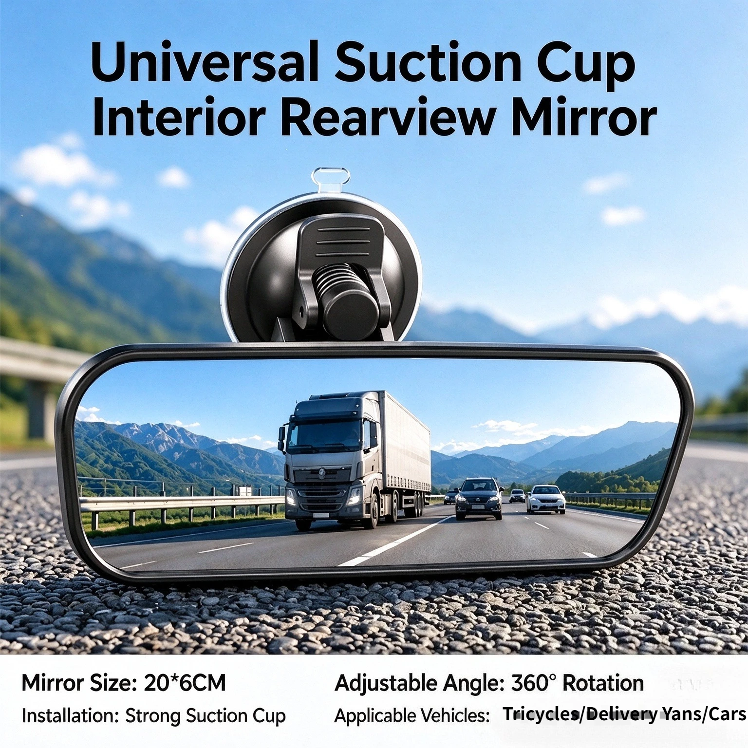 Car Baby Mirrors Interior Rear View Mirror Wide Angle Convex Rearview Mirror Anti Glare Large Vision Panoramic Auxiliary Monitor