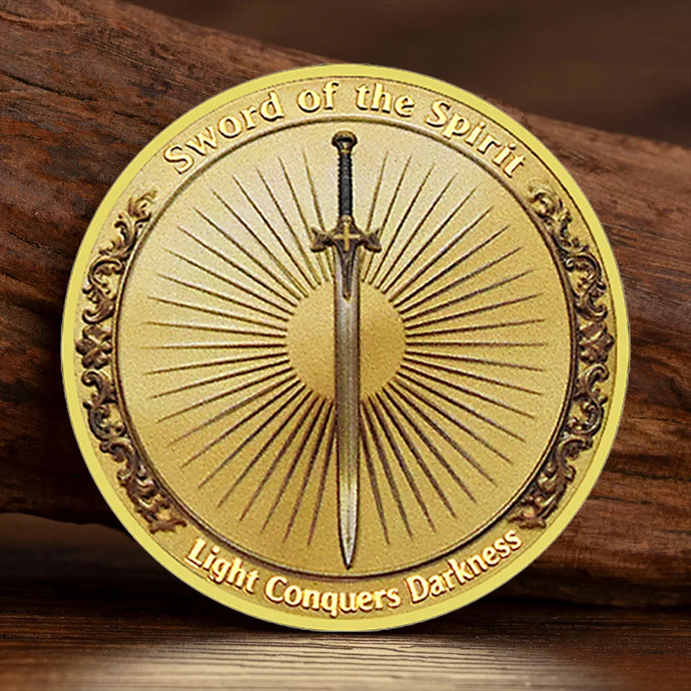 Saint Michael The Archangel's Sword Commemorative Coin Guardians of Christian Beliefs Gold Plated Collection Coin