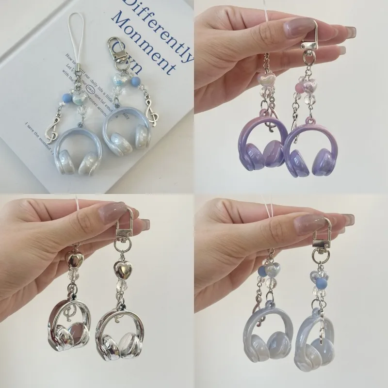 Słuchawki Muzyczne Telefon Komórkowy Łańcuszek Fajny Guzik Ścisk Muzyczny Mała Zawieszka Kreatywna Zabawka Antystresowa Zawieszka do Plecaka Brelok